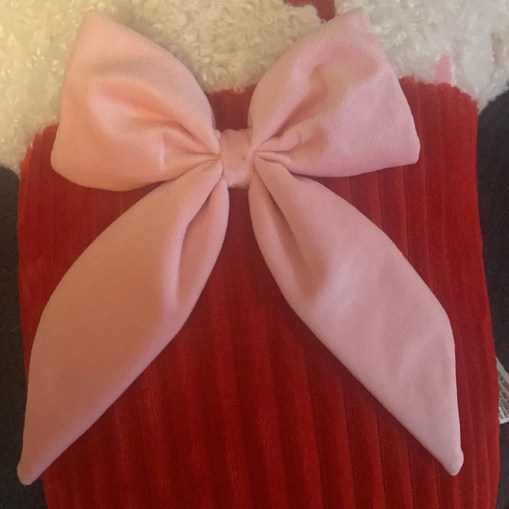 Cupcake Pink Bow and Hearts Decorative Luxury Pillow Valentines Day